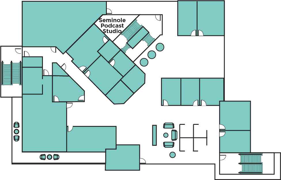 Map to the Seminole Podcast Studio